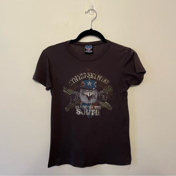 Y2K Junk Food loves Winterland S baby tee short sleeve t-shirt band tee brown - Picture 1 of 7
